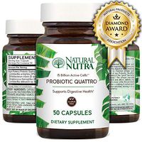 Natural Nutra Probiotic Quattro Supplement for Men and Women – 4 Strains – Lactobacillus Acidophilus, Bifidobacterium Lactis, Streptococcus Thermophilus and Delbrueckii, 50 Capsules