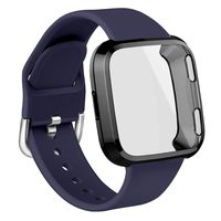 WEYDE Sport Band Compatible with Fitbit Versa, Soft Silicone Waterproof Replacement Wristband with Fitbit Versa Screen Protective case for Women Man