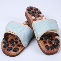 Health massage slippers health pebbles slippers foot massage shoes foot home sandals , light blue , 37