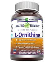 Amazing Formulas L-Ornithine 1500 mg Per Serving Veggie Capsules (Non-GMO)- Supports Protein Metabolism, Helps Reduce Muscle Waste, Promotes Peak Athletic Performance* (250 Count)