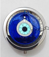 BlackKey Blue Evil Eye 3-Compartment Decorative Pocket Gift Box Case Organizer for Pill, Color 1 -62