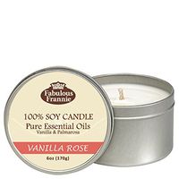 Fabulous Frannie Vanilla Rose 100% Pure & Natural Soy Candle 6 oz