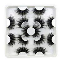 8D Mink Eye Lashes 7 Pairs 25mm False Eyelashes Wispy Fluffy Cruelty-free Thick Long Faux Mink Eye Extension Makeup Tools