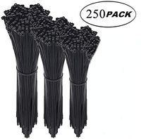 Cable Zip Ties, 250 Packs Self-Locking 6+8+12-Inch Width 0.16inch Nylon Cable Ties with Total 140 lb Tensile Strength Perfect for Home, Office, Garage and Workshop