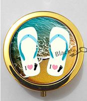 BlackKey Flip Flops & Sandals & Slippers Pattern 3-Compartment Decorative Pocket Gift Box Case Organizer for Pill, Color 2 -460