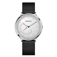 BERNY Hybrid Smart Watch Couple Watch for Men and Women, Pedometer Calories Monitor Fitness Tracker with SOS Function, Compatible with iPhone and Android (Black-1, Female)