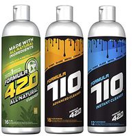 Formula 420 Bundle Pack : 1 Bottle All Natural Formula 420 Pipe Cleaner - Cleans - Glass, Pyrex, Metal, Ceramic 16 oz, 1 Bottle Formula 710 Advanced Cleaner 16oz & 1 Bottle Formula 710 Instant Cleane
