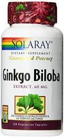 Solaray Ginkgo Biloba Extract Supplement, 60mg, 120 Count