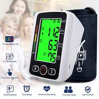 Blood Pressure Monitor,Digital BP Cuff Blood Pressure Cuff Voice Broadcast Automatic Large Backlight Display Upper Arm Blood Pressure Monitor Pulse Rate Monitoring Meter BP Machine,2 * 99 Memory Mode