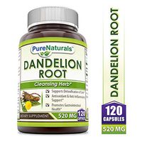 Pure Naturals Dandelion Root Dietary Supplement 520 Mg 120 Capsules- Supports Detoxification of Liver* Antioxidant & Anti-Inflammatory Support* Promotes Gastrointestinal Health*