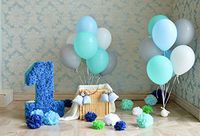OFILA 1st Boy Birthday Backdrop 7x5ft Boys 1st Birthday Decoration First Birthday Photography Background Baby 1st Cake Smash Portraits Balloons Paper Pom Decoration First Birthday Portraits Props