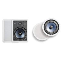 Polk Audio RC85i 2-way Premium In-Wall 8" Speakers (White, Paintable Grille) & Audio RC80i 2-way Premium In-Ceiling 8" Round Speakers (White, Paintable Grille)