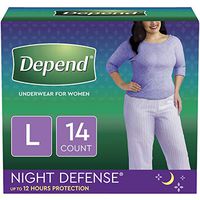 Depend Night Defense Incontinence Overnight Underwear for Women, L, (Packaging May Vary)