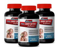 Detox System Cleanse - Full Body Detox and Cleanse - Formula for Men and Women - Burdock Root Milk Thistle - 3 Bottles 300 Capsules