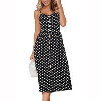 Summer Sexy Off Shoulder Buttons Dresses Fot Women Midi Skater Dress with Pockets Black