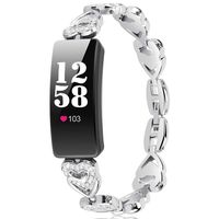 IMPAWFAN Metal Bands Compatible for Fitbit Inspire & Inspire HR, Adjustable Stainless Steel Wristbands, Replacement Bracelet Strap for Fitbit Inspire Fitness Trackers Women Girls-Honey,Silver