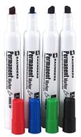 US-Works Permanent Marker, Assorted - Black, Blue, Green, Red, Pack of 4 (64108)