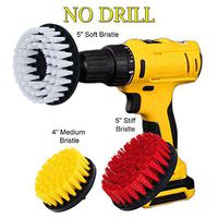HIFROM 3PCS 4" 5" Drill Brush Soft Medium Stiff Bristle Scrub Attachments Cleaning Kit for Tile Flooring Bathrooms Tile Grout Glass Carpets Upholstery Tires Wheels