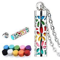 Essential Oil Diffuser Necklace, Stainless Steel Whistle-Shaped Pendant Locket with 10 Reusable Felt Pads