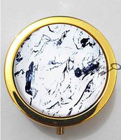 BlackKey Marble Print 3-Compartment Decorative Pocket Gift Box Case Organizer for Pill, Color 2 -961