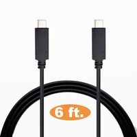 USB C to USB Type C 3.1 Cable for Fast Charging and Data Transfer - 6 Feet (Black) Compatible w/MacBook Pro 2019/2018/2017, Dell XSP Series & Other USB C Devices (Laptops, Smartphones, Tablets etc.)