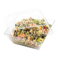 100-CT Disposable Clear Lid for Large Kova Geometric Bowl: Perfect for Restaurants and Take-out - Eco-Friendly Recyclable Salad Bowl Lid - Restaurantware