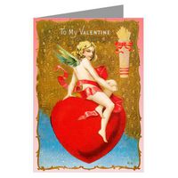 On top of my Heart Vintage Valentines Day note Card