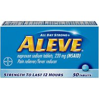Aleve Tablets with Naproxen Sodium, 220mg (NSAID) Pain Reliever/Fever Reducer, 50 Count