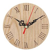 Jacksking Classic Wooden Wall Clock，Classic Wooden Analog Display Decor Garden Hallway Outdoor Hanging Wall Clock(Diameter 12)