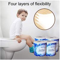 4PCS Roll Paper 3-layer Soft Paper Towels,Flexible, Skin-friendly, Absorbs Water, Hollow Replacement Roll Paper Print Interesting Toilet Paper Table Kitchen Paper White for Home Kitchen