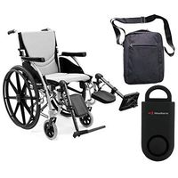 Karman S-Ergo 115 Ultra Lightweight Ergonomic Wheelchair | Seat Size 18" X 17" | Upgraded to Elevating Legrests | Fixed Wheels & Mag Wheels in Silver & Free Black Safety Alarm!