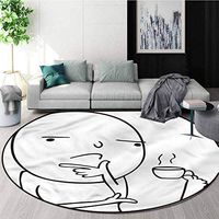 RUGSMAT Humor Modern Machine Washable Round Bath Mat,Thoughtful Meme Coffee Oriental Floor and Carpets Round-59