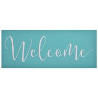 YeulionCraft DIY Self-Adhesive Silk Screen Stencil Printing Mesh Transfers for Home Decoration Wooden Board,T-Shirt,Pillow Fabric,Painting, 36.5 x14.5cm Word-Welcome