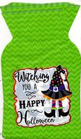 20 Pieces, Cello Treat Bags with Ties, Halloween, "Witching You A Happy Halloween", Clear 5" x 9"