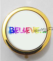 BlackKey Believe Beautiful Inspirational Word 3-Compartment Decorative Pocket Gift Box Case Organizer for Pill, Color 2 -1675
