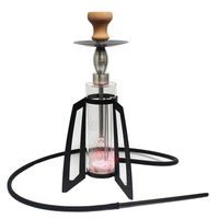 Acrylic Hookah with LED Light Small 1 Hose Shisha Hookah System Set with Everything Sheesha Rectangle Molasses Narghile Nargile