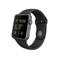 Apple Watch WiFi 38mm Space Gray Case - Black Sport Band (Renewed)
