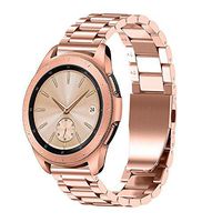 NXDA Compatible For Samsung Galaxy Watch, Luxury Stainless Steel Metal Replacement Wristband Strap For Samsung Galaxy Watch 42mm (Rose Gold)