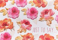 Pictura Rose Pattern Boxed Set of 14 Embossed Blank Note Cards (0024)