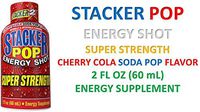 Stacker POP Energy Shot Cherry COLA SODA POP Flavor 2 OZ Super Strength Box of 12 Shots