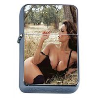 Italian Italy Pin Up Girls Flip Top Oil Lighter S6 Smoking Cigarette Smoker Includes Silver Case