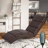 Mellcom Electric Massage Recliner Chair Chaise Longue Heated PU Leather Ergonomic Lounge Massage Recliner with Massage,Heating,Remote Control,Side Pocket