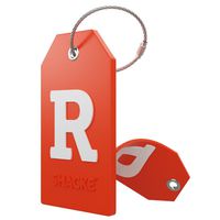 Initial Luggage Tag with Full Privacy Cover and Stainless Steel Loop - (Letter R)