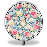 Compact 3 Compartment Medicine Case, IMLONE Customized Decorative Pattern Pill Organizer Metal Pill Box Pill Container for Purse, Travelling and Daily Needs