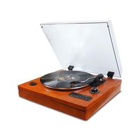 Turntable for Vinyl Records 3 Speed Portable Phonograph Record Player with Wireless Speakers, Bluetooth, Aux-in, USB Port for Flash Drive