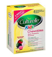Culturelle Kids Daily Probiotic Chewable Dietary Supplement | Helps Support Kids’ Immune & Digestive Systems | For Children Age 3+ | #1 Pediatrician Recommended Brand, 60 Chewable Tablets