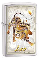 Zippo Personalized Customize Message Engraving on Backside Horoscope Zodiac Signs Lighter (Leo Zodiac)