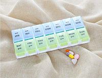 AM PM Weekly 7 Day Pill Organizer,Twice a Day Pill Organizer,Daily Pill Cases Pill Box for Pills/Vitamin/Fish Oil/Supplements（Blue+Green)