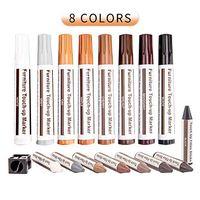 LUTER Furniture Markers Touch-up 17 PCS Furniture Repair Wood Markers Kit, Including 8 Felt Tip Markers, 8 Wax Stick Crayons and Pencil Sharpener