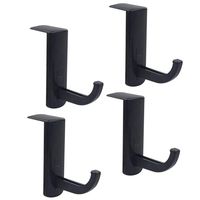 Teydhao 4pcs Black Earphone Hooks Universal Hooks & Hangers Earphone Special Hook Earphone Bracket Headphone Bracket Computer Monitor Storage Rack Hook Cubicle Hooks
